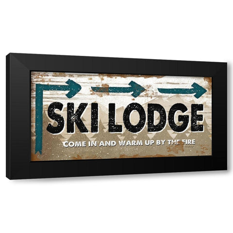 Ski Lodge Black Modern Wood Framed Art Print by Pugh, Jennifer