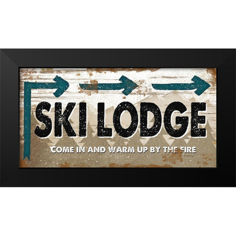 Ski Lodge Black Modern Wood Framed Art Print by Pugh, Jennifer