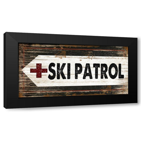 Ski Patrol Black Modern Wood Framed Art Print with Double Matting by Pugh, Jennifer