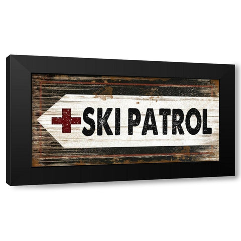 Ski Patrol Black Modern Wood Framed Art Print by Pugh, Jennifer