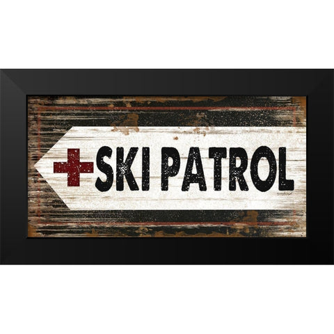 Ski Patrol Black Modern Wood Framed Art Print by Pugh, Jennifer