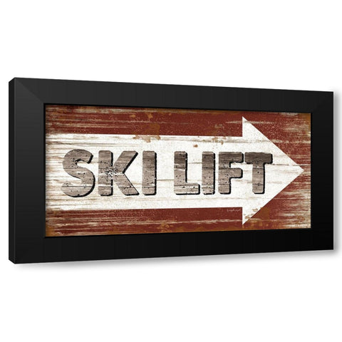 Ski Lift Black Modern Wood Framed Art Print with Double Matting by Pugh, Jennifer