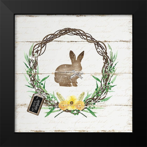 Spring Wreath II Black Modern Wood Framed Art Print by Pugh, Jennifer