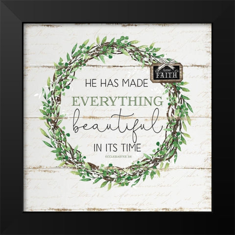 He Has Made Everything Beautiful Black Modern Wood Framed Art Print by Pugh, Jennifer