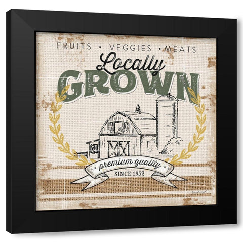 Locally Grown Black Modern Wood Framed Art Print with Double Matting by Pugh, Jennifer