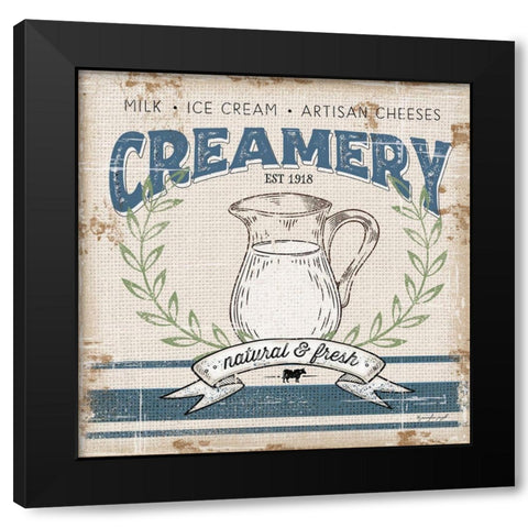 Creamery Black Modern Wood Framed Art Print with Double Matting by Pugh, Jennifer