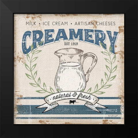 Creamery Black Modern Wood Framed Art Print by Pugh, Jennifer