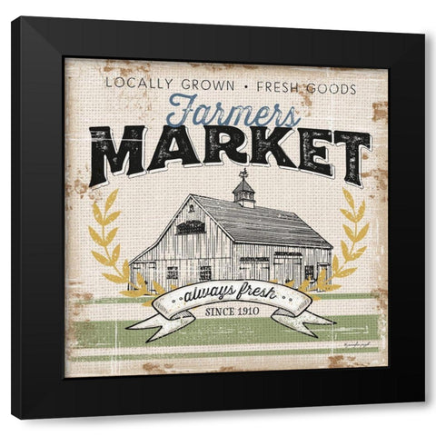 Farmers Market Black Modern Wood Framed Art Print with Double Matting by Pugh, Jennifer