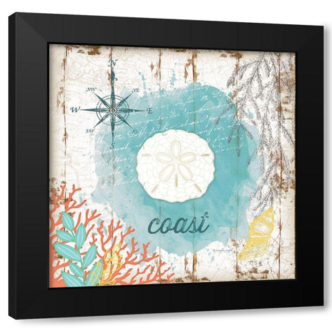 Coast Black Modern Wood Framed Art Print with Double Matting by Pugh, Jennifer