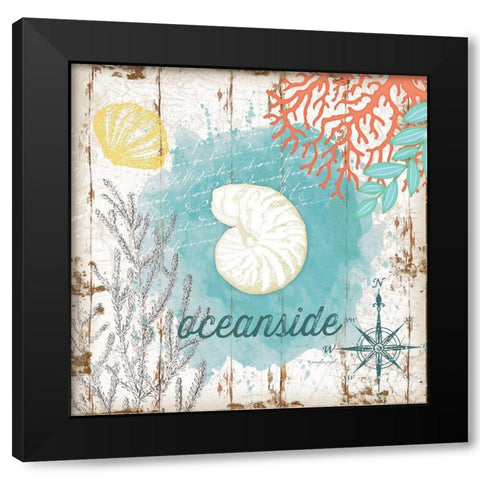 Oceanside Black Modern Wood Framed Art Print with Double Matting by Pugh, Jennifer