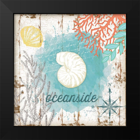 Oceanside Black Modern Wood Framed Art Print by Pugh, Jennifer