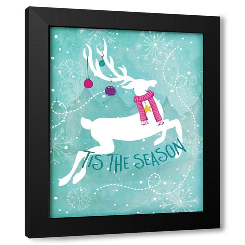 Tis the Season Black Modern Wood Framed Art Print with Double Matting by Pugh, Jennifer