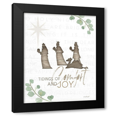 Tidings of Comfort and Joy Black Modern Wood Framed Art Print with Double Matting by Pugh, Jennifer