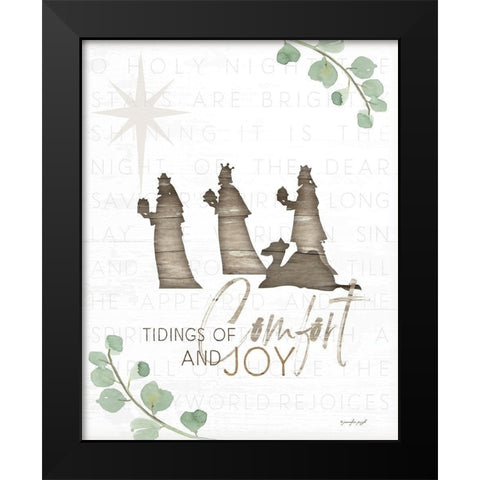 Tidings of Comfort and Joy Black Modern Wood Framed Art Print by Pugh, Jennifer