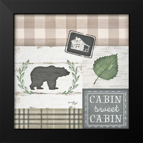 Cabin Sweet Cabin Black Modern Wood Framed Art Print by Pugh, Jennifer