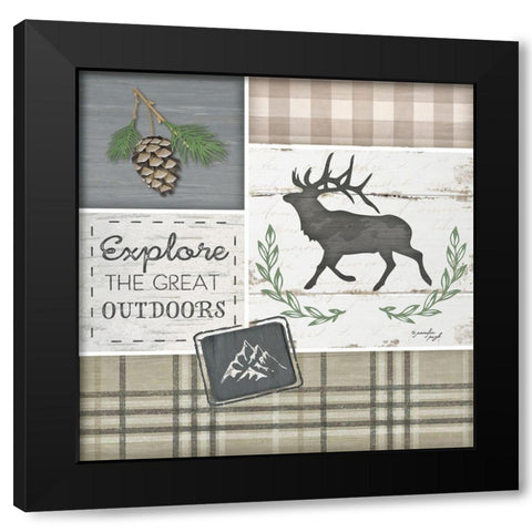 Explore the Great Outdoors Black Modern Wood Framed Art Print with Double Matting by Pugh, Jennifer