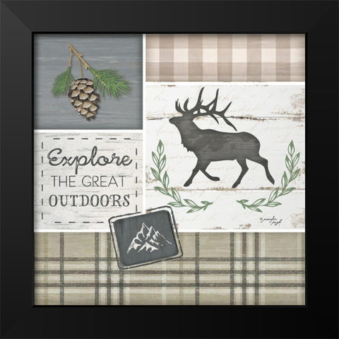 Explore the Great Outdoors Black Modern Wood Framed Art Print by Pugh, Jennifer