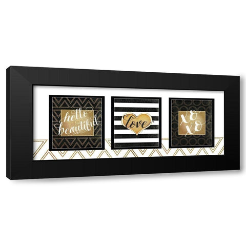 BW Gold Panel Black Modern Wood Framed Art Print with Double Matting by Pugh, Jennifer