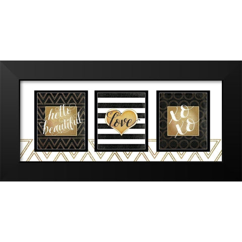 BW Gold Panel Black Modern Wood Framed Art Print by Pugh, Jennifer