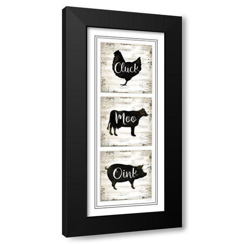 Farm Animal Panel Black Modern Wood Framed Art Print with Double Matting by Pugh, Jennifer