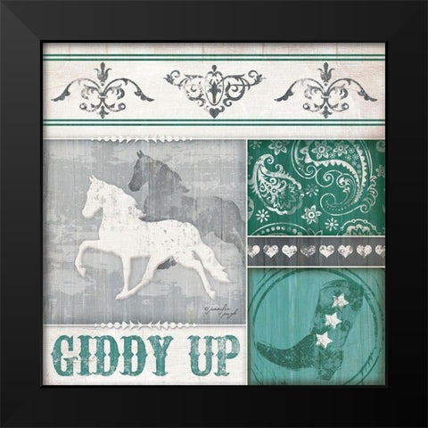 Giddy Up Black Modern Wood Framed Art Print by Pugh, Jennifer