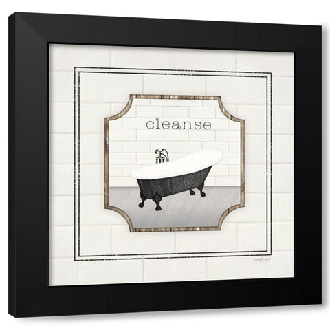 Bath Cleanse Black Modern Wood Framed Art Print with Double Matting by Pugh, Jennifer