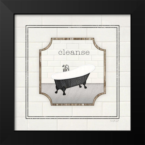 Bath Cleanse Black Modern Wood Framed Art Print by Pugh, Jennifer