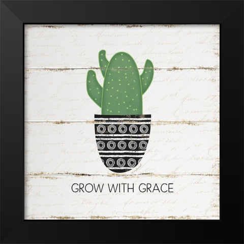 Grow with Grace Black Modern Wood Framed Art Print by Pugh, Jennifer