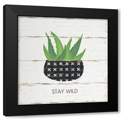 Stay Wild Black Modern Wood Framed Art Print with Double Matting by Pugh, Jennifer