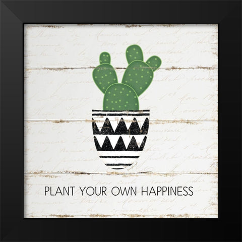 Plant Happiness Black Modern Wood Framed Art Print by Pugh, Jennifer