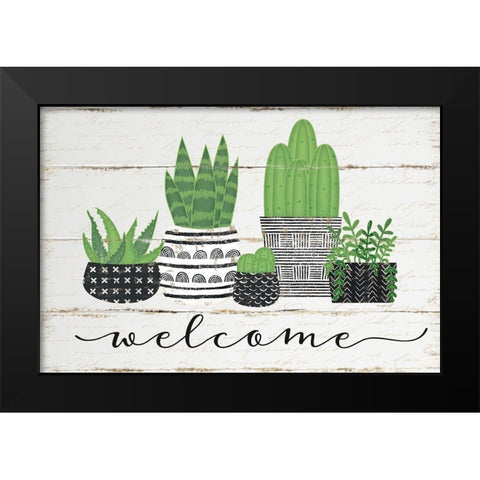 Welcome Black Modern Wood Framed Art Print by Pugh, Jennifer