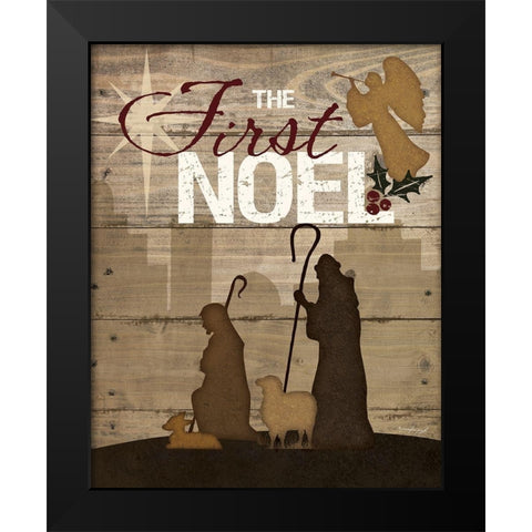 First Noel Black Modern Wood Framed Art Print by Pugh, Jennifer