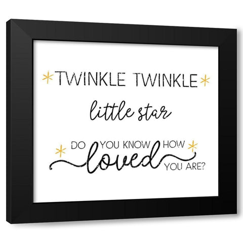 Twinkle Twinkle Black Modern Wood Framed Art Print with Double Matting by Pugh, Jennifer