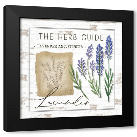 Herb Guide - Lavender Black Modern Wood Framed Art Print with Double Matting by Pugh, Jennifer