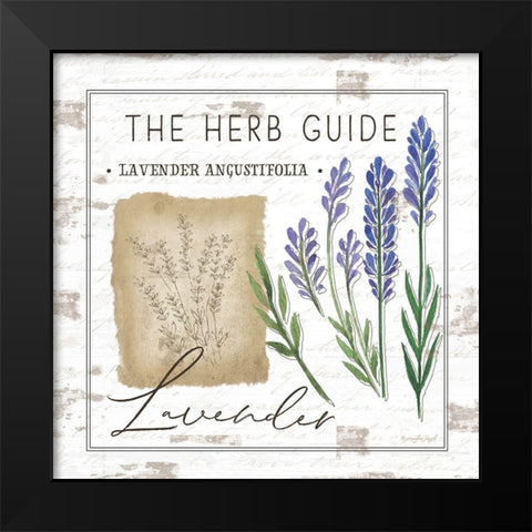 Herb Guide - Lavender Black Modern Wood Framed Art Print by Pugh, Jennifer