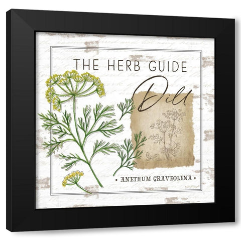 Herb Guide - Dill Black Modern Wood Framed Art Print with Double Matting by Pugh, Jennifer