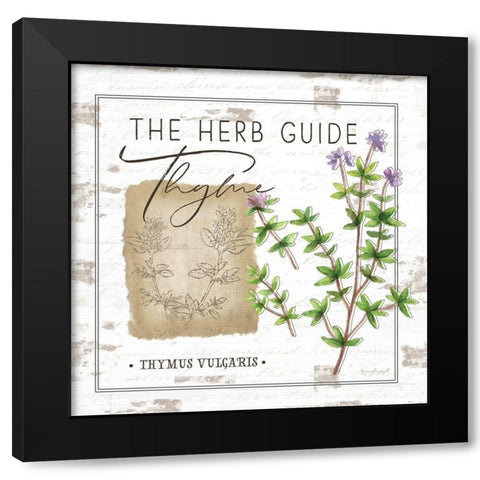 Herb Guide - Thyme Black Modern Wood Framed Art Print with Double Matting by Pugh, Jennifer