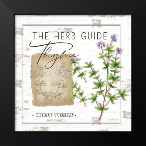 Herb Guide - Thyme Black Modern Wood Framed Art Print by Pugh, Jennifer