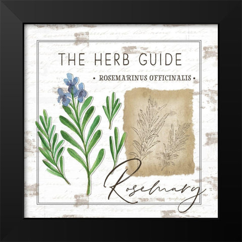 Herb Guide - Rosemary Black Modern Wood Framed Art Print by Pugh, Jennifer