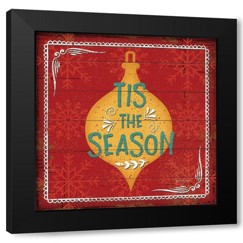 Tis the Season Black Modern Wood Framed Art Print with Double Matting by Pugh, Jennifer