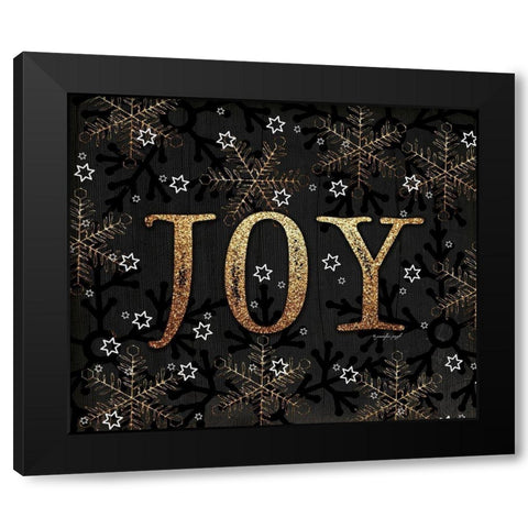 Joy Black Modern Wood Framed Art Print with Double Matting by Pugh, Jennifer