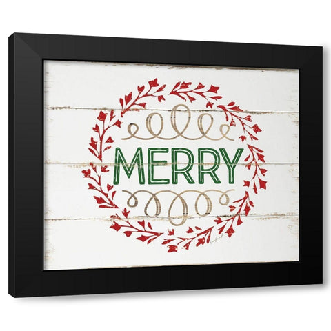 Merry Black Modern Wood Framed Art Print with Double Matting by Pugh, Jennifer