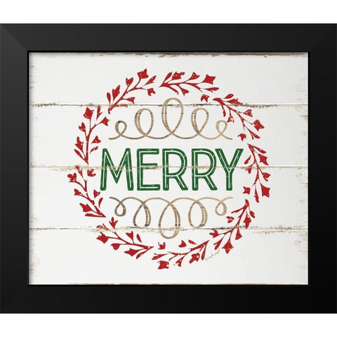 Merry Black Modern Wood Framed Art Print by Pugh, Jennifer