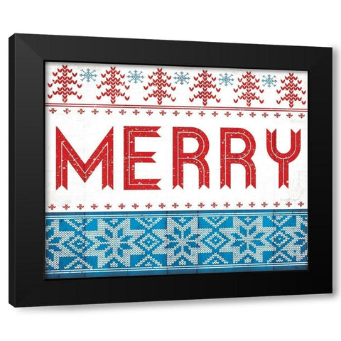 Merry Black Modern Wood Framed Art Print with Double Matting by Pugh, Jennifer