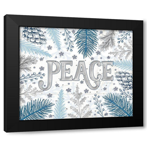 Peace Black Modern Wood Framed Art Print with Double Matting by Pugh, Jennifer