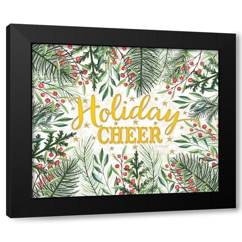 Holiday Cheer Black Modern Wood Framed Art Print by Pugh, Jennifer