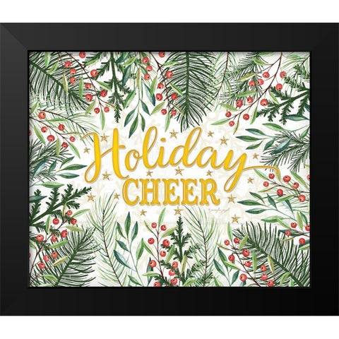 Holiday Cheer Black Modern Wood Framed Art Print by Pugh, Jennifer