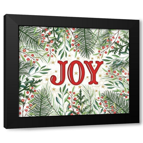 Joy Black Modern Wood Framed Art Print with Double Matting by Pugh, Jennifer