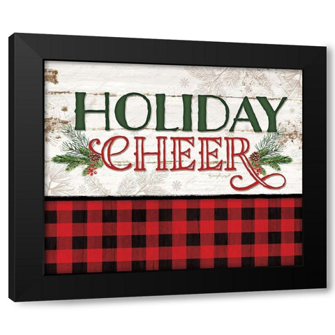 Holiday Cheer Black Modern Wood Framed Art Print by Pugh, Jennifer