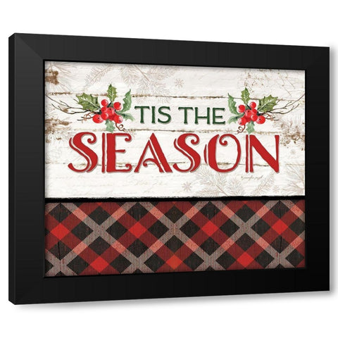 Tis the Season Black Modern Wood Framed Art Print with Double Matting by Pugh, Jennifer